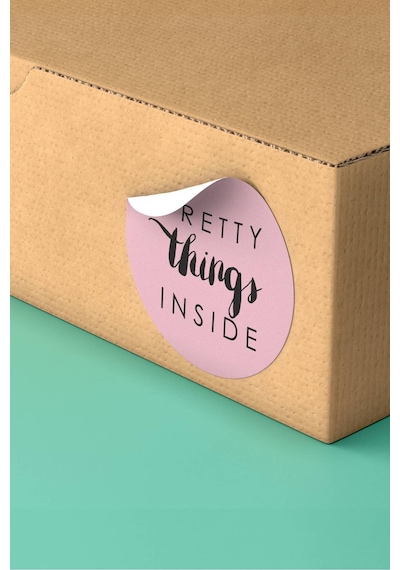 Pretty Things Inside Hediye Kargo Paketleme Sticker 3x3cm St2111 Çok Renkli