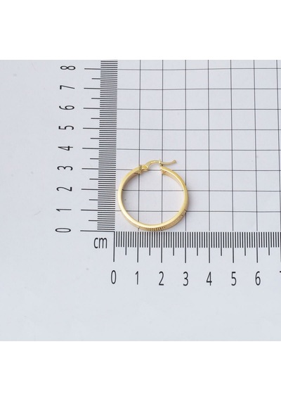 Bilezikci Halka Küpe Versaceli 14 Ayar Altın 3,5 Cm Çaplı Kphas14k30250