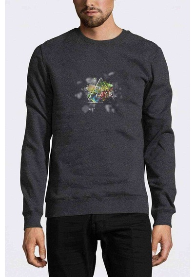 Pink Floyd Metal Rock Music Müzik Baskılı Füme Erkek Sweatshirt