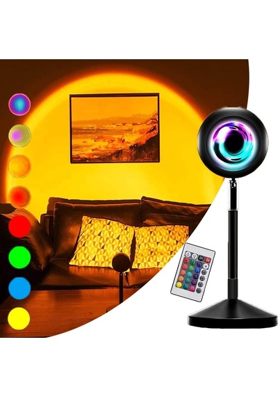 Gün Batımı Projektörü Rgb 16 Renk Ufo Projeksiyon Usb Masa Lambası Çok Renkli