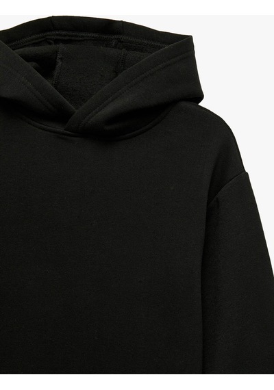Koton Oversize Şardonlu Siyah Erkek Çocuk Sweatshirt 6wkb10112tk Siyah