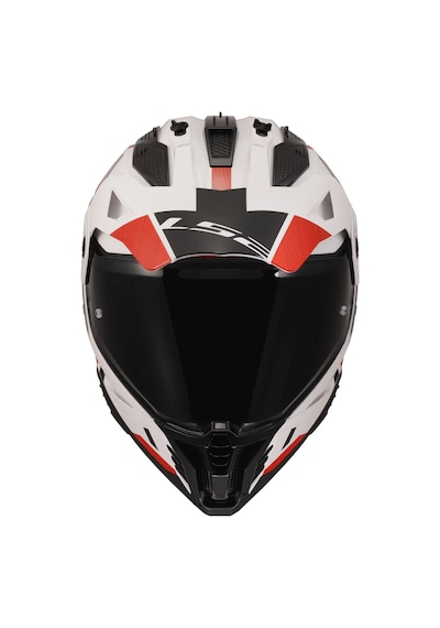Ls2 Pıoneer 2 Hıll Kask Siyah Vizör Beyaz Kırmızı