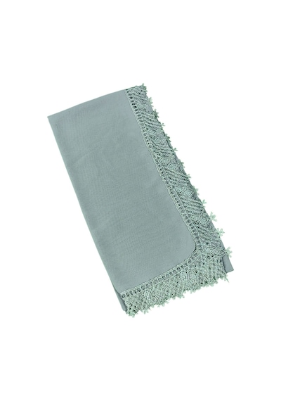 Mim Eşarp İğne Oyalı Şal Namaz Ve Mevlüt Örtüsü 60x150 Cm Gri
