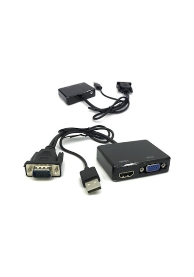 Vga To Vga+Hdmı+3.5Mm Çevirici Dönüştürücü 4772P Adaptor Monitör