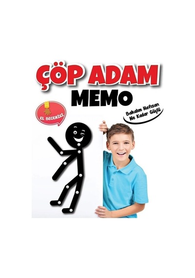 Çöp Adam Memo Kart Oyunu Hafıza Dikkat Ve Zeka Geliştirici Eğitici Aile Oyunu 3+ Yaş