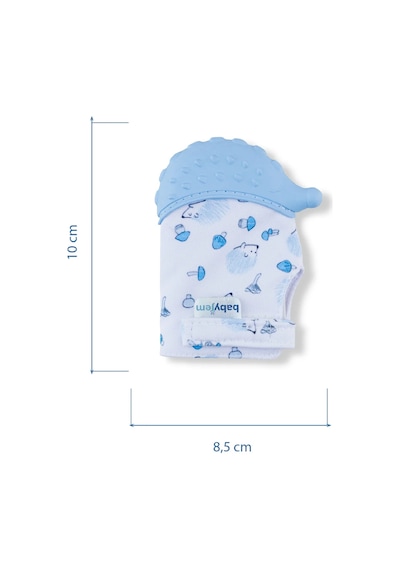 Babyjem Bebek Diş Kaşıyıcı Eldiveni Kirpi Mavi