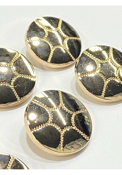 Metal Düğme/trençkot Ceket Boyu/ 6 Lı Set/2,3 Cm/jx26/parlak Gold