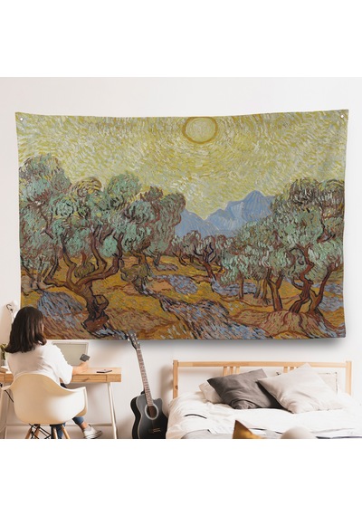 Vincent Willem Van Gogh - Zeytin Ağaçları Duvar Örtüsü - Olive Trees-7184