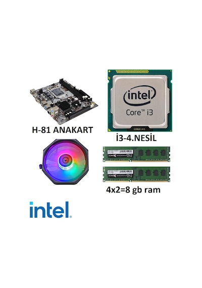 I3 4. Nesil İşlemci H81 Anakart 8 Gb Ram Cpufan I3 4. Nesil İşlemci H81 Anakart 8 Gb Ram Cpufan