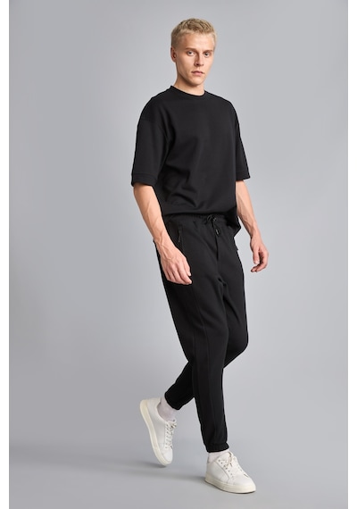 Defacto Slim Fit Bağcıklı Fermuar Cepli Pike Jogger Eşofman Altı D5258ax26aubk81 Siyah-bk81