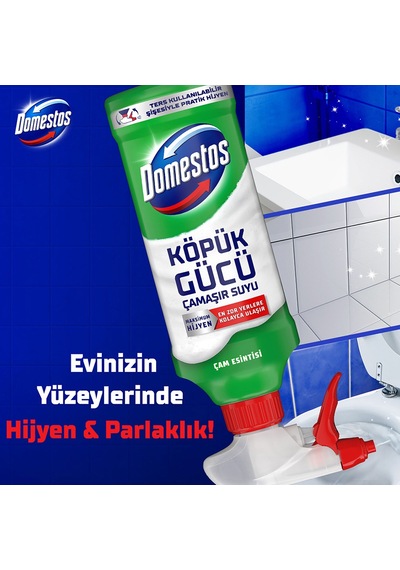 Domestos Köpük Gücü Köpük Çamaşır Suyu Kar Beyazı 450 Ml X1 + Çam Esintisi 450 Ml X1 Diğer