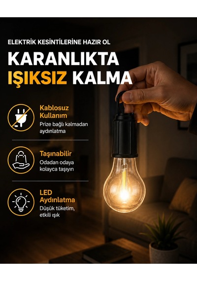 Taşınabilir Sıcak Işık Yayan Kamp Lambası 04026172