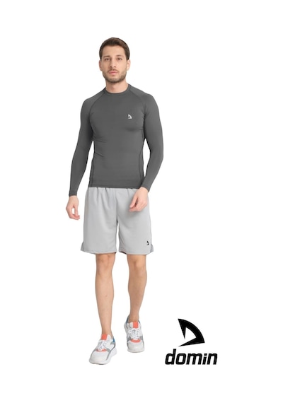 Hnc Sport Erkek Uzun Kol Antrasite Fit Compression Spor Body Tshirt Antrasit