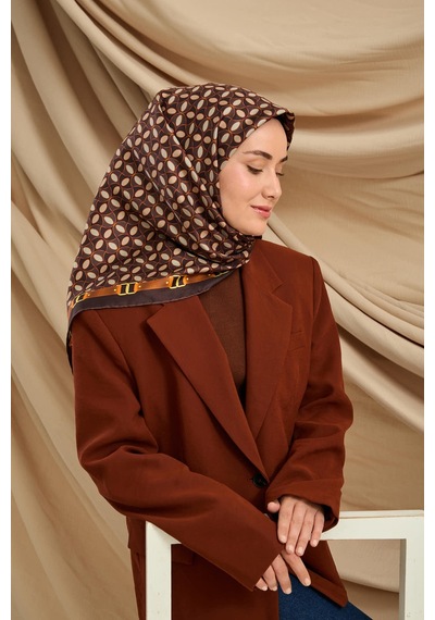 Silk Home Twill İpek Eşarp 11481-31 Acı Kahve, Taba, Vizon, Gri