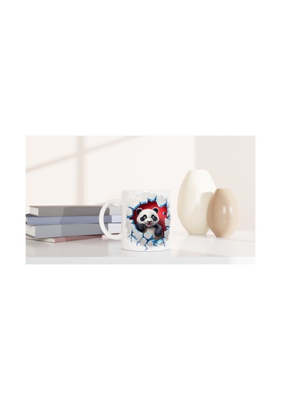 3d Sevimli Panda Baskılı Kupa Bardak Renkli