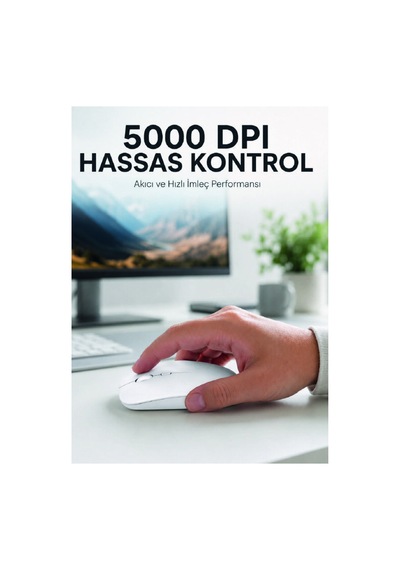 Kablosuz Bluetooth Mouse Sessiz Tıklama Ergonomik Wireless Fare - Hs08373596-6282 Renkli Diğer