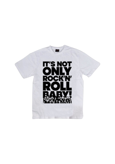 Stoned&Fame Rock And Roll Baskılı T-shirt Beyaz