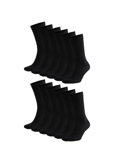 Hitit Socks Düz Erkek Soket Çorap 12 Çift Siyah