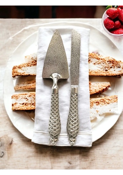 2'li Pasta Bıçak Ve Spatula Seti Özel Günler İçin Pasta Set Gümüş