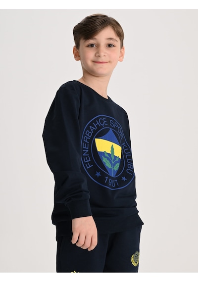 Fenerbahçe Lacivert Tribün Yüksek Armalı Çocuk Sweatshirt Fb Laci Yeni