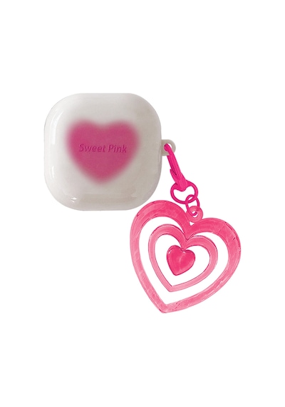 Microsonic Samsung Uyumlu Galaxy Buds 2 Kılıf Süslü Renkli Kalp Desenli Pembe