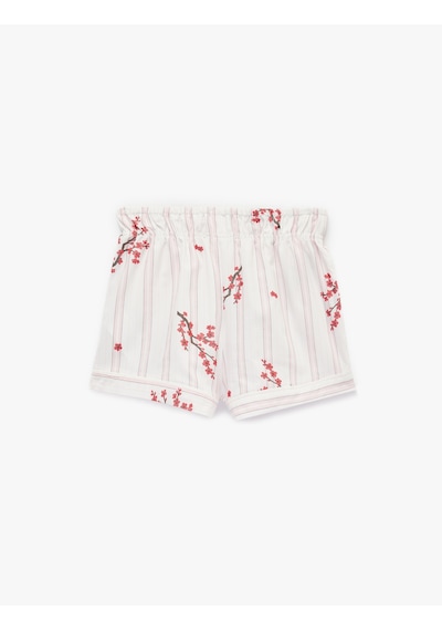 Koton Çiçek Desenli Beli Lastikli Rahat Kesim Çizgili Şort Pijama Altı Pembe Çizgili 6slk80031mw Koton Çiçek Desenli Beli Lastikli Rahat Kesim Çizgili Şort Pijama Altı Pembe Çizgili 6slk80031mw