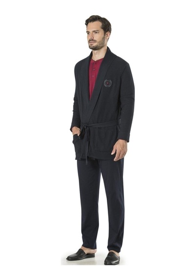 Pierre Cardin 5595 5'li Röpteşambır Pijama Seti Lacivert