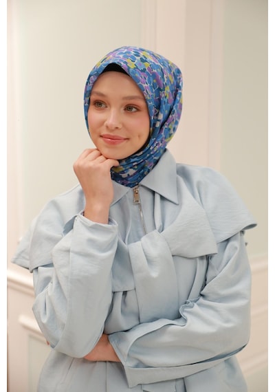 Silk Home Soft Eşarp 73081-16 Taş, Bebe Mavi, Mor, Yağ Yeşili, İndigo