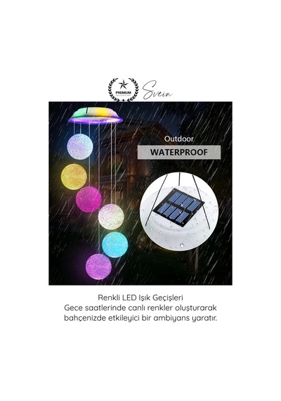 Solarled Solar Bahçe Dekoru 6 Toplu Led Peyzaj Aydınlatma Renkli Işıklı Güneş Enerjili Su Geçirmez Çok Renkli