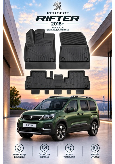 Peugeot Rifter 2018+ Aracınıza Özel Üretim Havuzlu Paspas Takımı A+ -mod-