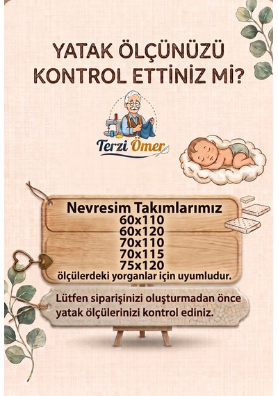 %100 Pamuk Sevimli Arı Desenli 3 Parça Bebek Nevresim Takımı Nevresim, Çarşaf, Yastık Kılıfı - Sarı
