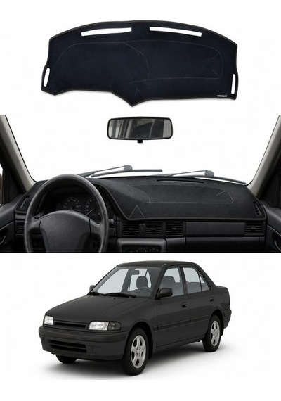 Mazda - 323 1991-1995 Uyumlu Torpido Koruma Kılıfı - Siyah Şeritli
