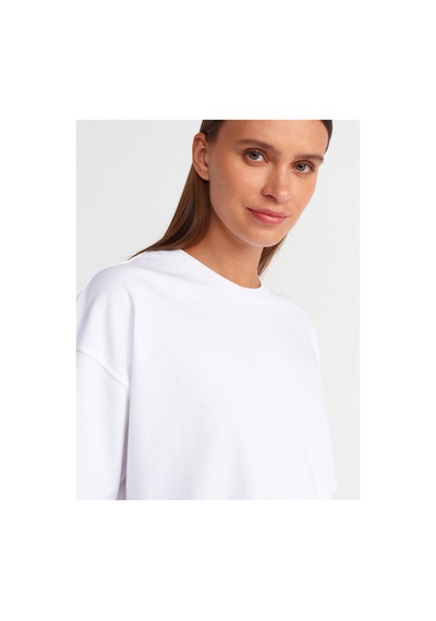 Dilvin 31017 Kısa Kollu Pamuklu T-shirt Ekru
