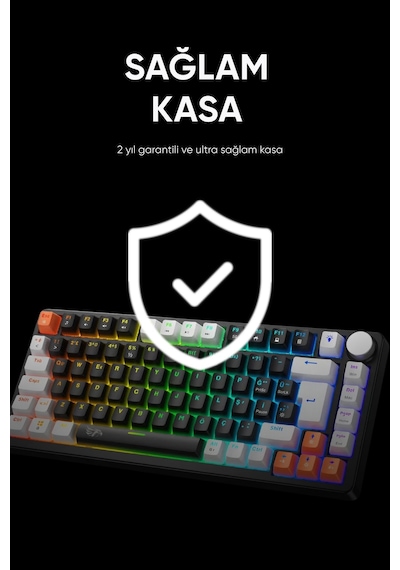 Strike Compact Mekanik Klavye Hot Swap Anti Ghosting Türkçe Örgü Kablo Oyuncu Klavyesi Siyah
