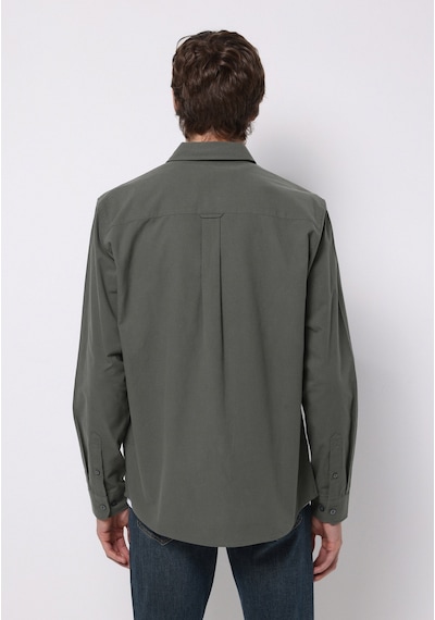 Colin's Colins Regular Fit Shirt Neck Düz Erkek Yeşil Uzun Kol Gömlek Cl1073845 Q1.v2 Kha Haki