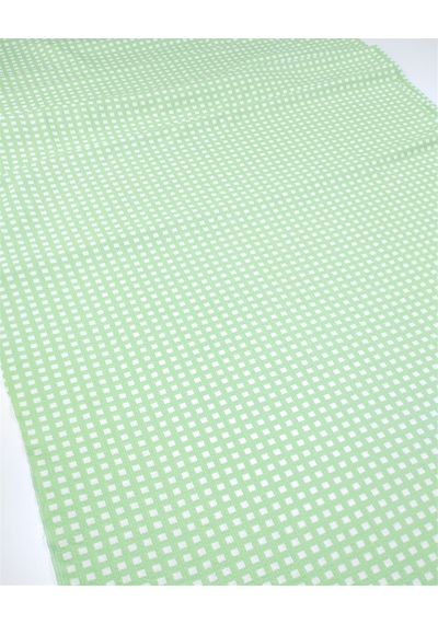 Yeşil Beyaz Minik Kare Desenli İnce Yumuşak Bürümcüklü Jarse Kumaş Elbiselik & Bluzluk 170x250cm-12731 Yeşil,beyaz