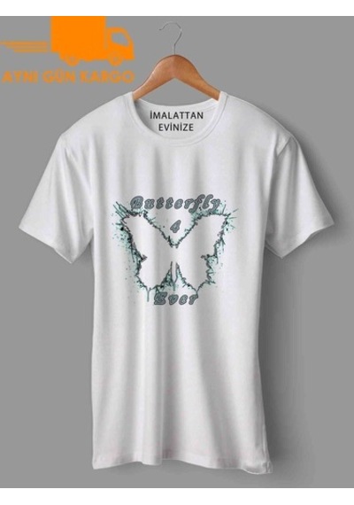 Butterfly 4 Ever Baskılı Tişört Tshirt Ücretsiz Kargo