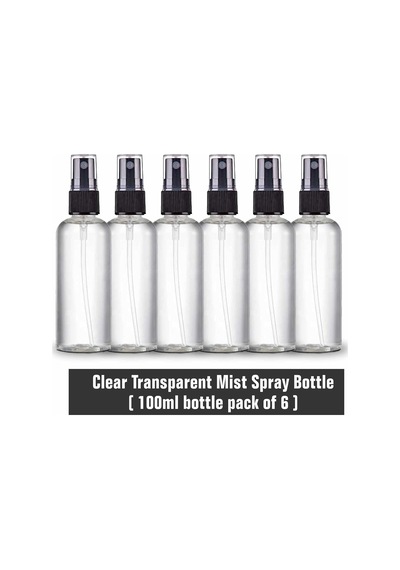 Sprey Şişeleri Şeffaf Boş İnce Sis Plastik Mini Seyahat Şişesi Seti, Küçük Doldurulabilir Sıvı Kaplar 100 Ml 6'li Paket