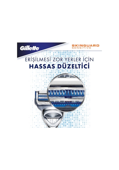 Gillette Skinguard Tıraş Makinesi + 4'lü Yedek Tıraş Bıçağı