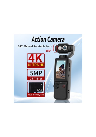 4k Hd Wifi Vlog Kamera Seyahat Bisiklet Sürücü Kaydedici Motosiklet İçin Mini Aksiyon Spor Kamerası Siyah