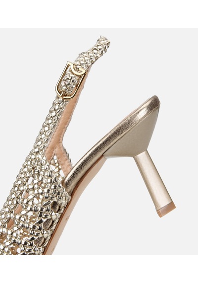 Hotiç Kadın Gold Örgü Detaylı Arkası Açık Kısa Topuklu Stiletto 01ayh322880a540 01ayh322880a540