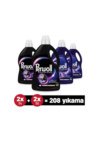 Perwoll 2,97 L Siyah X2 + Perwol 2,75 L Koyu Renkliler İçin Çiçek Cazibesi X2 4'lü Set set-hnkdtj-5337-6338 2970 ML