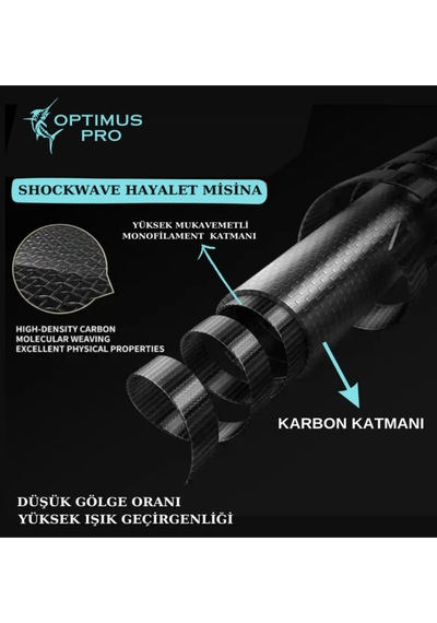 Fluorocarbon Coated Hayalet Misina Shockwave 250 Metre