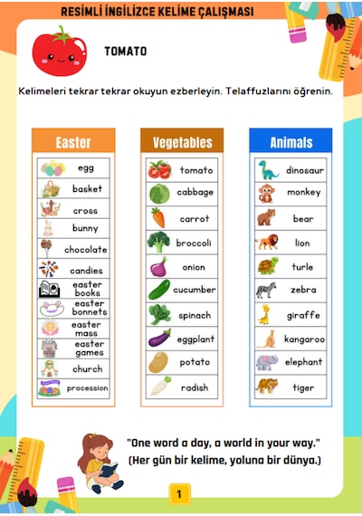 Resimli İngilizce Kelime Öğrenme Yaz-sil Kitabı 400 Temel Kelime