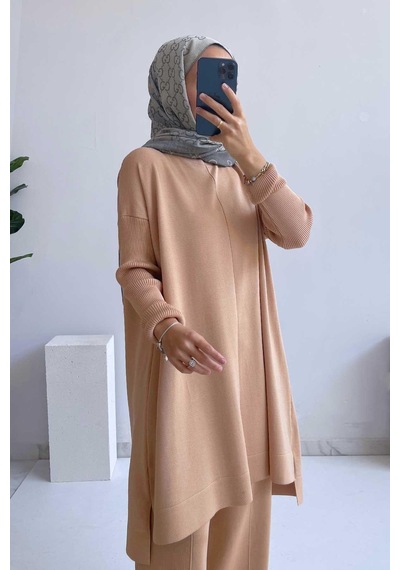 Ka Hijab Mira Merserize Takım - Sütlü Kahve