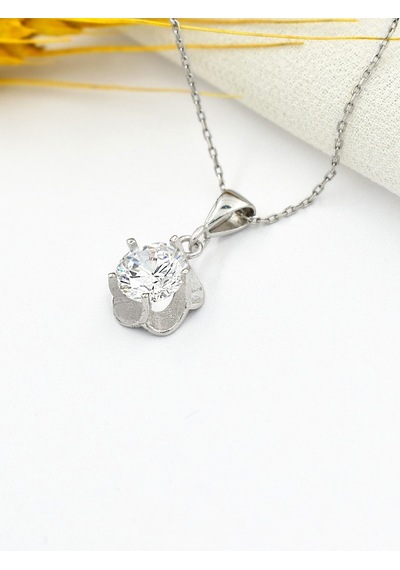 Brezza Lusso Jewelry  Gümüş Çiçek Figürlü Kadın Kolye (311865857) 45 CM