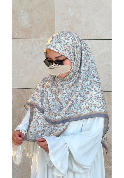 Qalortex Scarf Meyra Desen B.boy Eşarp - Suyeşili Su Yeşili