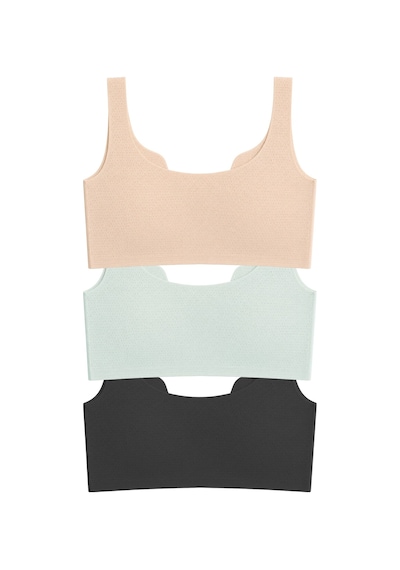 Cottonill Seamless Bra - Virela Lazer Kesim Önden Düğmeli Büyük Beden Kadın Sütyen 3'lü Paket Çok Renkli