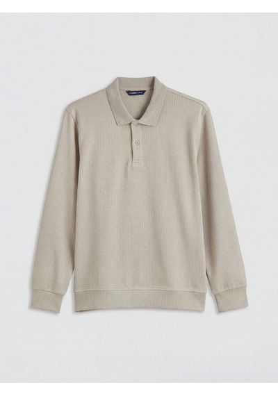 Lcwaıkıkı Classic Gri Polo Yaka Erkek Sweatshirt
