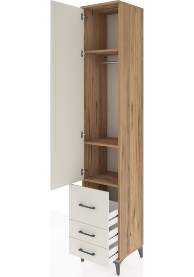 Hyperion Dolap 3 Raflı 3 Çekmeceli Tek Askılı 44x44x243 Çam-a... Çam Hyperion Dolap 3 Raflı 3 Çekmeceli Tek Askılı 44x44x243 Çam-a... Çam